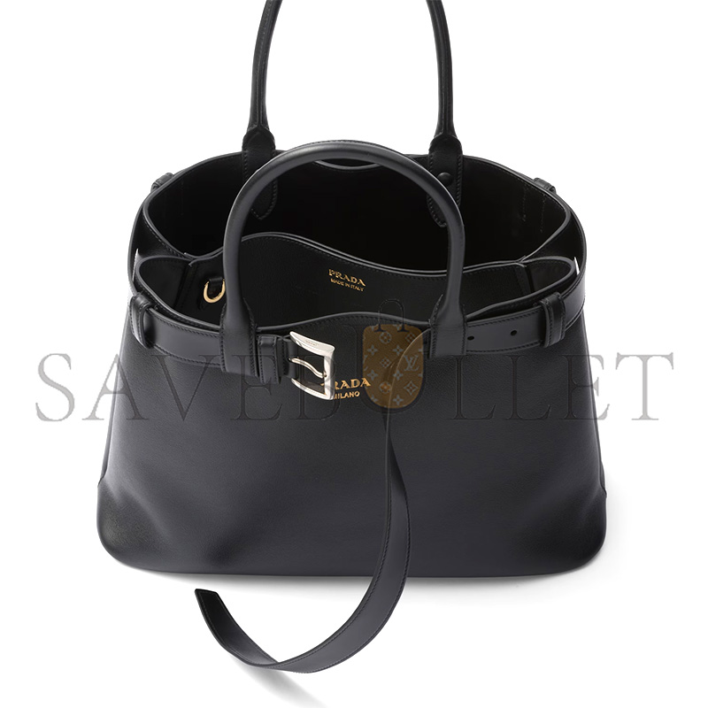 PRADA BUCKLE SMALL LEATHER HANDBAG WITH BELT 1BA434 (32*23*11cm)